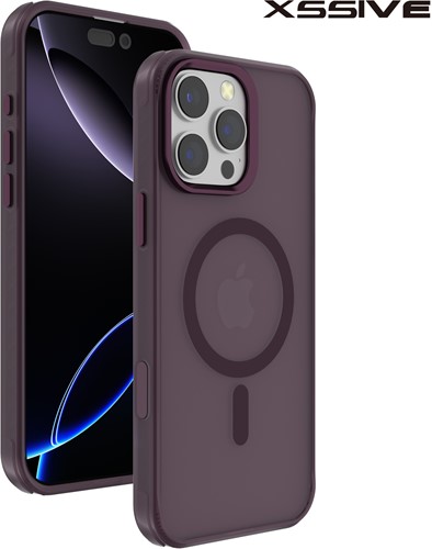 Xssive Back Case Color Clear Serie voor Magsafe iPhone 15 Pro - Burgundy