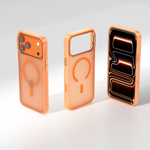 Xssive Back Case Color Clear Série pour Magsafe iPhone 17 Pro/18 Pro - Orange-2