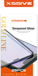 Xssive 25-Pack Goldline Tempered Glass iPhone 13 Pro Max/14Plus - Zwart