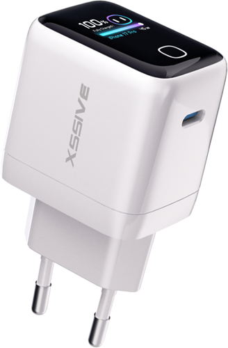 Xssive 45W PD GaN Fast Charger with Smart Display XSS-AC87 - White