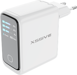 Xssive 100W PD GaN Schnellladegerät mit Smart Display XSS-AC88 - Weiß