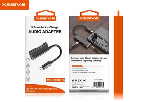 Xssive 2in1 Adapter for iPhone XSS-2IN1L3.5 - Zwart-3