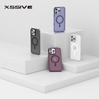 Xssive Back Case Color Clear Série pour Magsafe iPhone 16 Pro Max - Burgundy-2