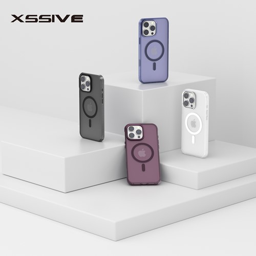 Xssive Back Case Color Clear Série pour Magsafe iPhone 16 Pro Max - Burgundy-2