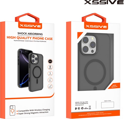 Xssive Back Case Color Clear Serie für Magsafe iPhone 16 Pro - Schwarz-3