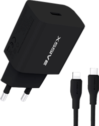 Xssive PD 20W Quick Charger + USB-C to iPhone Cable XSS-AC65NB CL - Black 