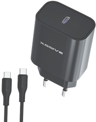 Xssive 25W PD3.0 Super Fast Charger with USB-C to USB-C Cable XSS-AC66NB - Black 