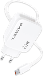 Xssive 20W PD GaN Schnellladegerät mit einziehbarem USB-C Kabel XSS-AC78C 