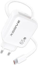 Xssive 65W PD Fast Charger with Retractable USB-C Cable XSS-AC80 