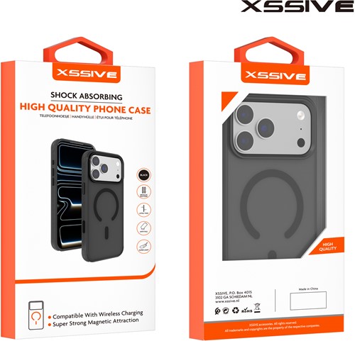 Xssive Back Case Color Clear Serie voor Magsafe iPhone 17 - Zwart-3