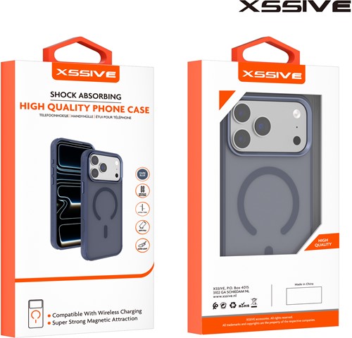 Xssive Back Case Color Clear Serie voor Magsafe iPhone 17 - Donker Blauw-3