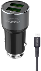 Xssive Duo Auto Ladegerät + Micro USB Kabel 3.6A - Schwarz 