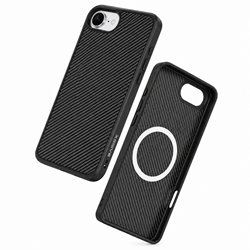 Xssive TPU Back Case Carbon for Magsafe iPhone 16e  - Black
