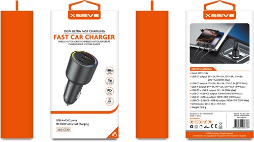 Xssive 130W Ultra Fast Autoladegerät XSS-CC50 (2x USB-C + 1x USB-A)-3