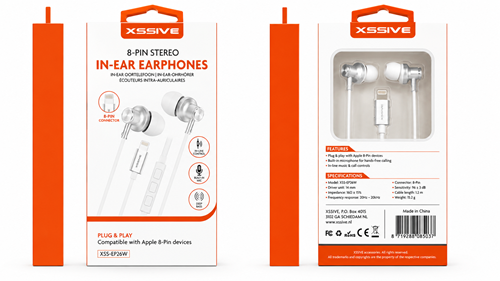 Xssive 8-Pin In-Ear Stereo Earphones for iPhone XSS-EP26W - White-3