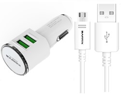 Xssive Duo Auto Ladegerät + Micro USB Kabel - Weiß 