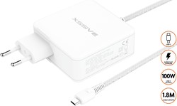Xssive 100W GaN Super Fast USB-C Home Charger XSS-100W 1.8MW - White  