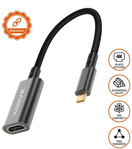 Xssive 4K USB-C to HDMI Cable XSS-HD03