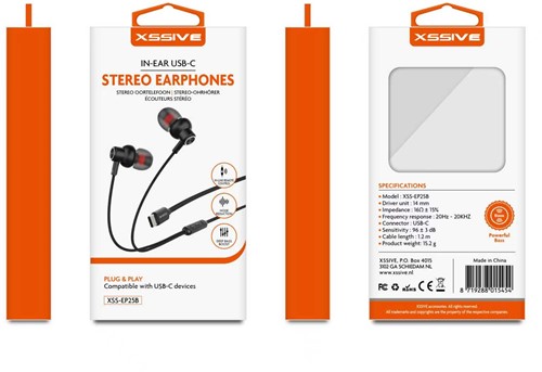 Xssive Stereo In-Ear Earphones Type-C XSS-EP25B - Black-2
