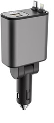 Xssive PD 45W Schnellladegerät Auto mit einziehbarem Kabel XSS-CC47 - Schwarz  