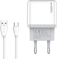 Xssive Chargeur USB double + câble USB-C 2.1A XSS-AC54-C - Blanc -3