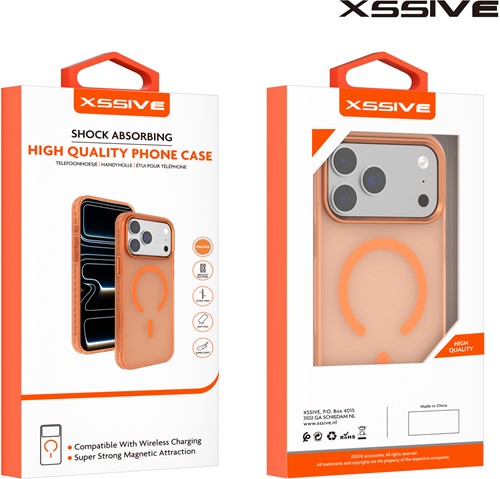 Xssive Back Case Color Clear Série pour Magsafe iPhone 17 Pro Max/18 Pro Max - Orange-3