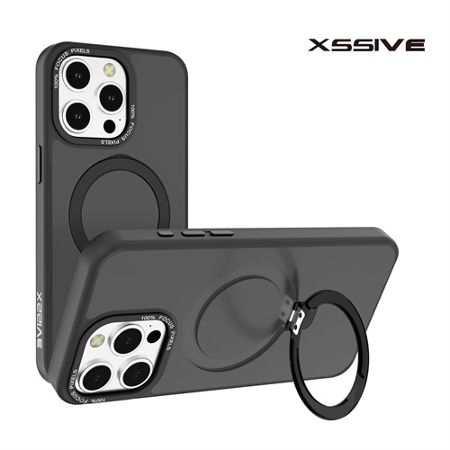Xssive Back Case for Magsafe Round Stand iPhone 13/14 - Black