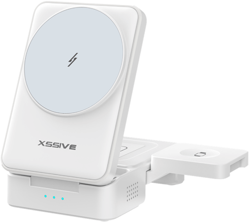 Xssive Chargeur sans fil induction magnétique 3en1 XSS-STAND12 - Blanc 