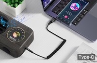 Xssive Stretchable USB-C to Aux 3.5mm 1.5m XSS-C3.5SBR - Black-3