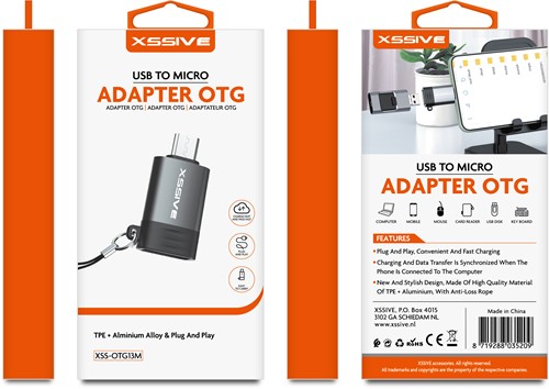 Xssive OTG USB to Micro Adapter XSS-OTG13M -2