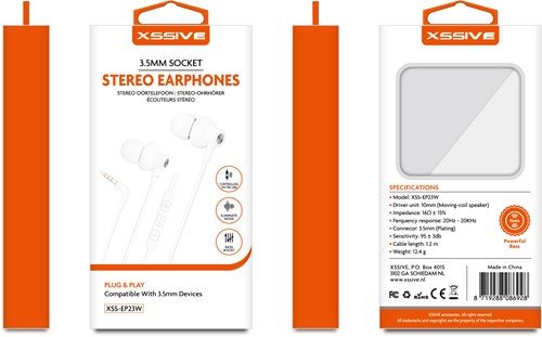 Xssive Casque stéréo 3.5 mm XSS-EP23W - Blanc-2